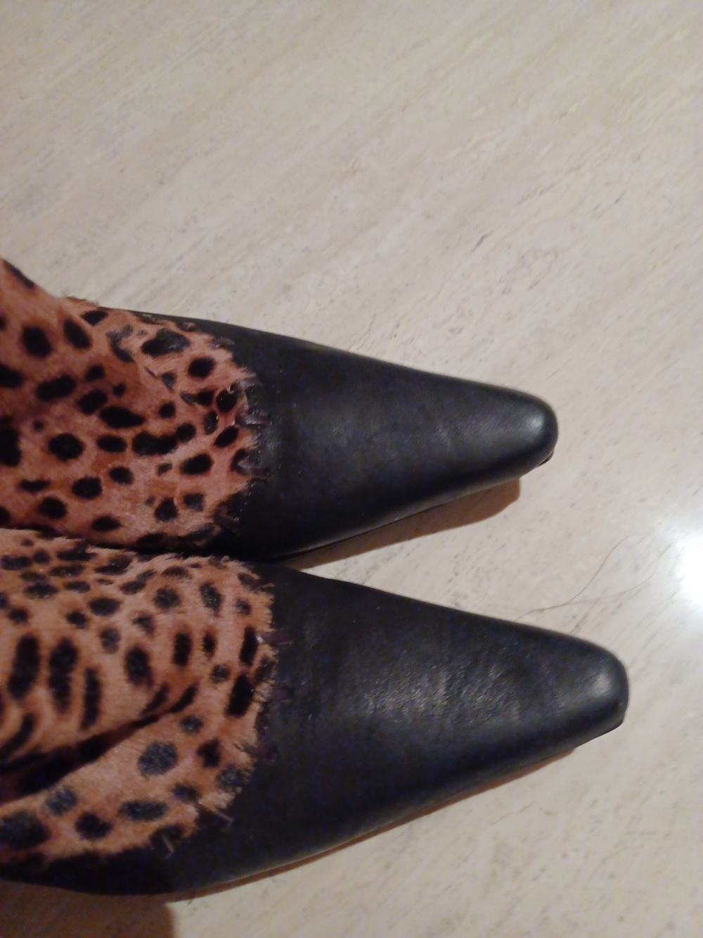 DONALD J PLINER Leather/Calf Hair Leopard Print OTK Stiletto Boots-8.5 - Picture 7 of 7